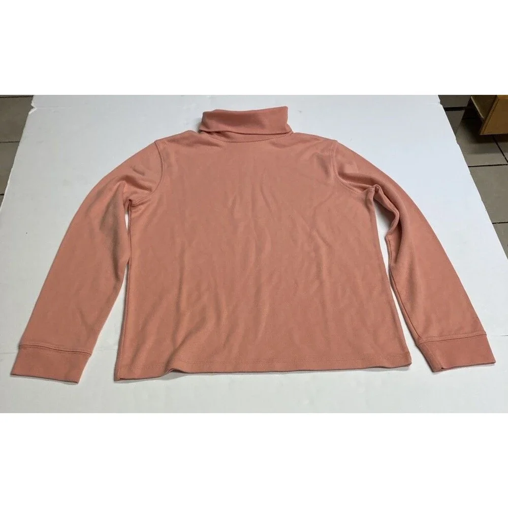 Hasting & Smith Women's Pink Solid Turtleneck Long Sleeve Knit T-Shirt M